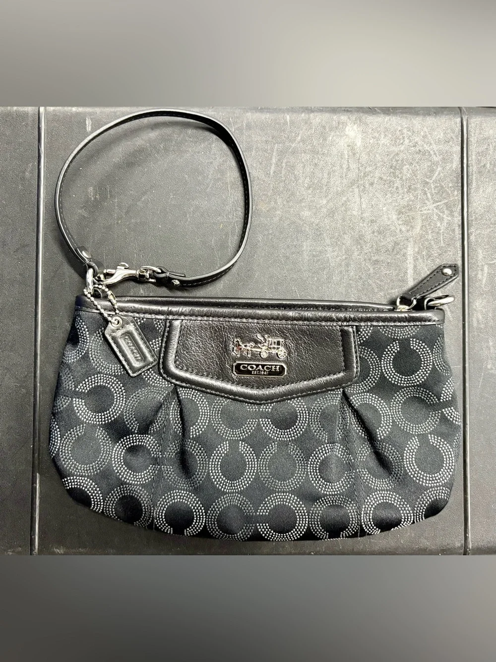 Coach Black Signature Circle Jacquard Shoulder Bag